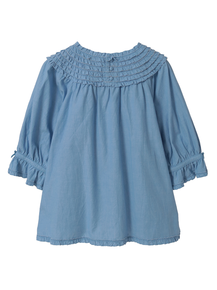 ヨークフリル使いブラウス 詳細画像 シロ 2