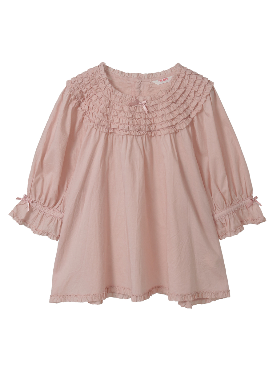 ヨークフリル使いブラウス 詳細画像 ピンク 1