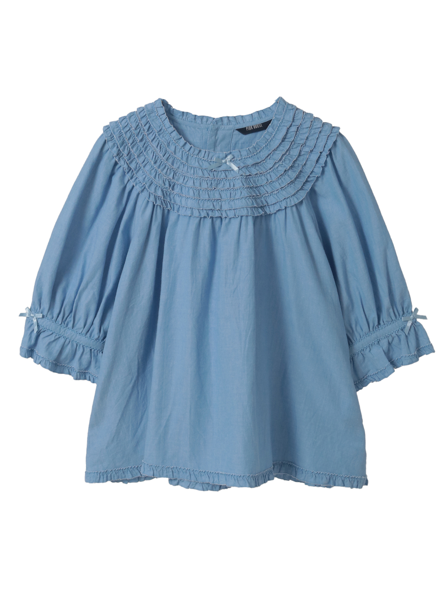 ヨークフリル使いブラウス 詳細画像 ダンガリーコン 1