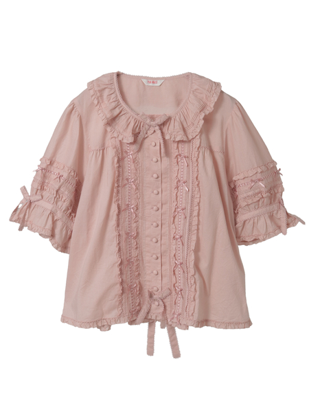 フリル襟付きブラウス