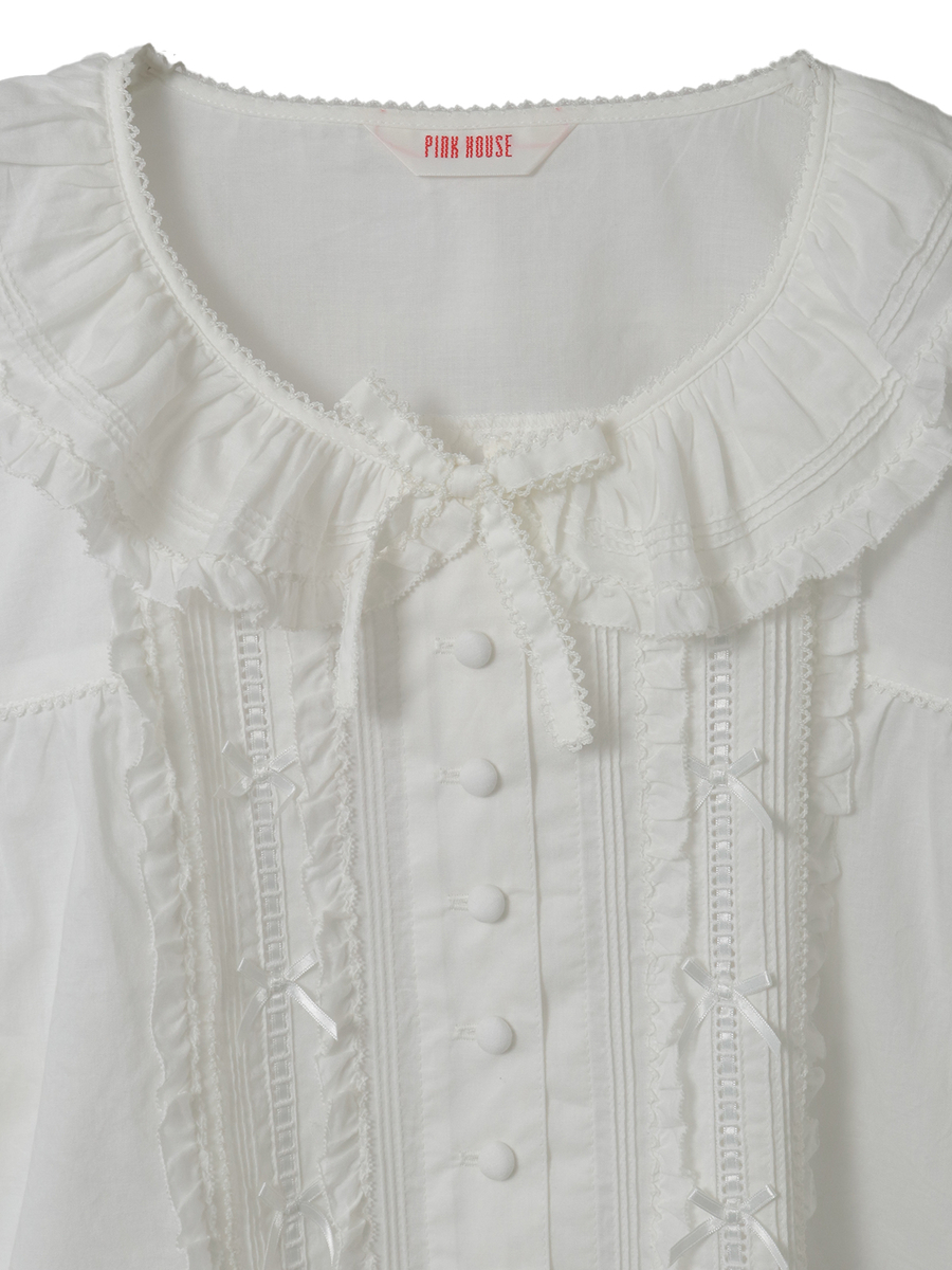 フリル襟付きブラウス 詳細画像 ダンガリーコン 10