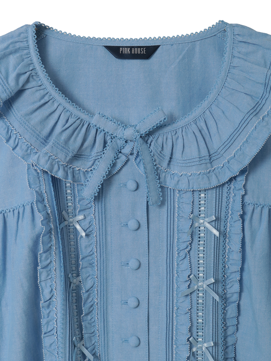 フリル襟付きブラウス 詳細画像 ダンガリーコン 16