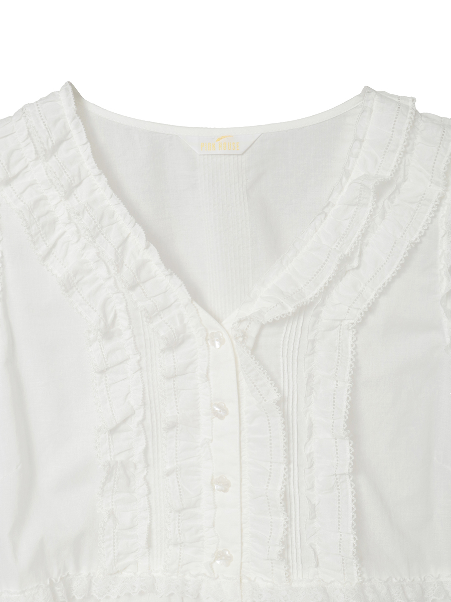 レース使いローンブラウス 詳細画像 イエロー 10