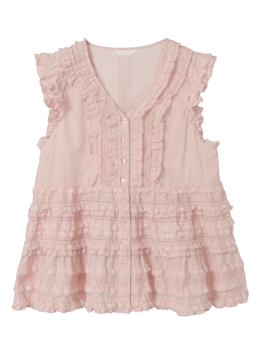 レース使いローンブラウス 詳細画像 ピンク 1