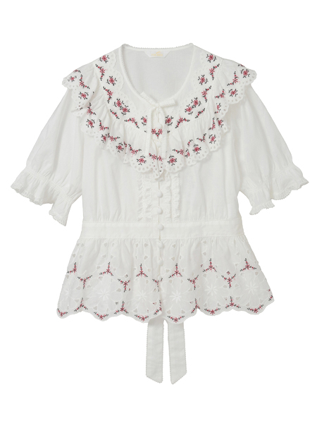 フラワーエンブレース使いブラウス