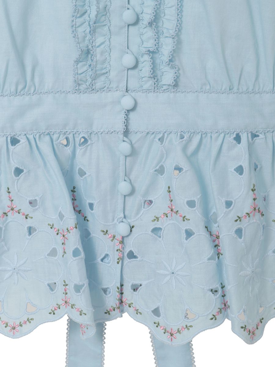 フラワーエンブレース使いブラウス 詳細画像 シロ 11