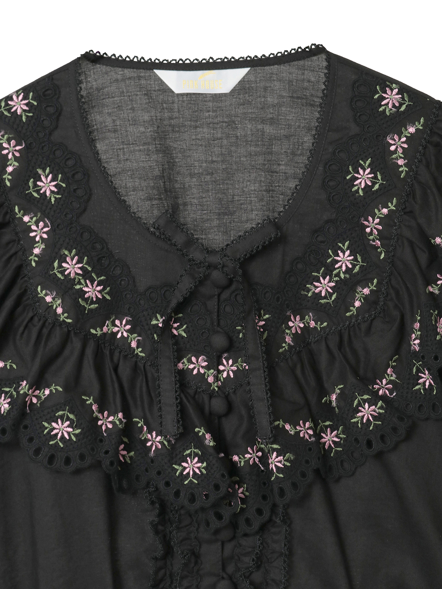 フラワーエンブレース使いブラウス 詳細画像 シロ 12