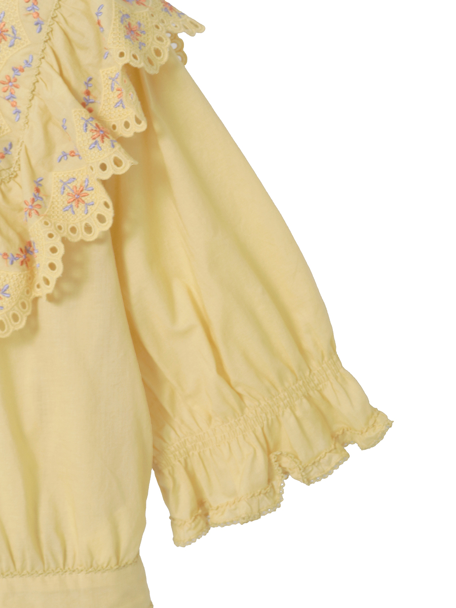 フラワーエンブレース使いブラウス 詳細画像 シロ 4