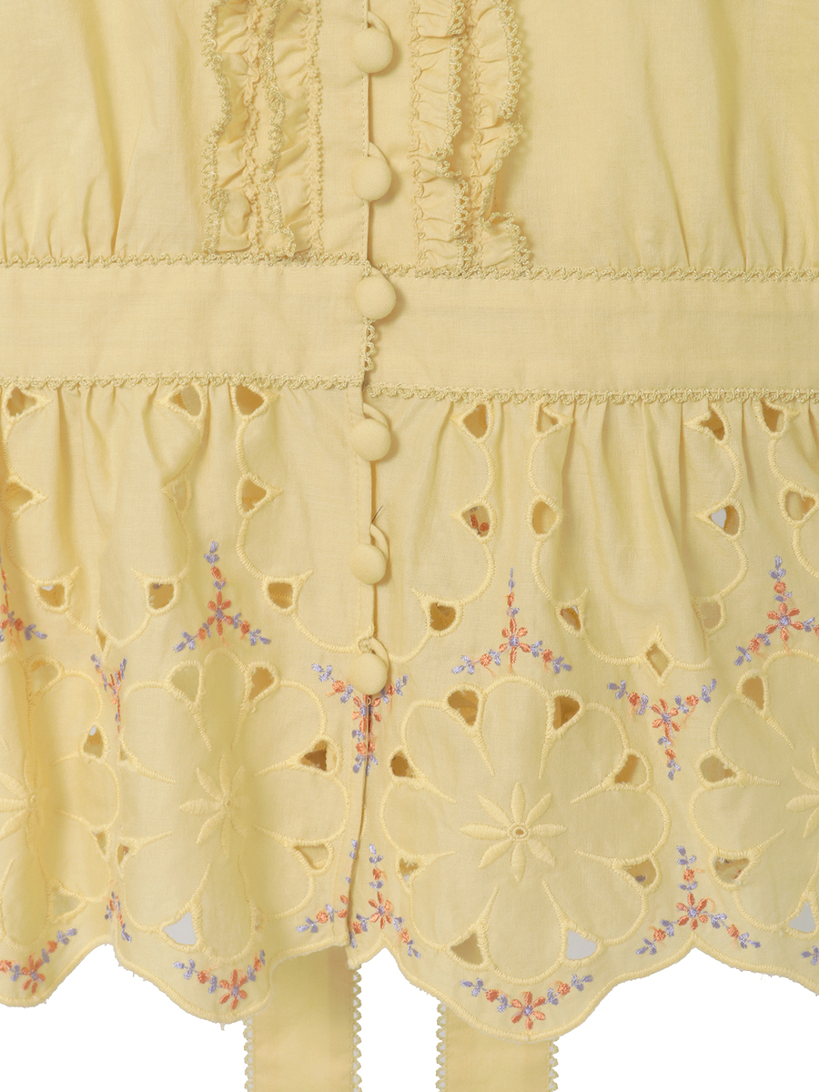 フラワーエンブレース使いブラウス 詳細画像 シロ 6