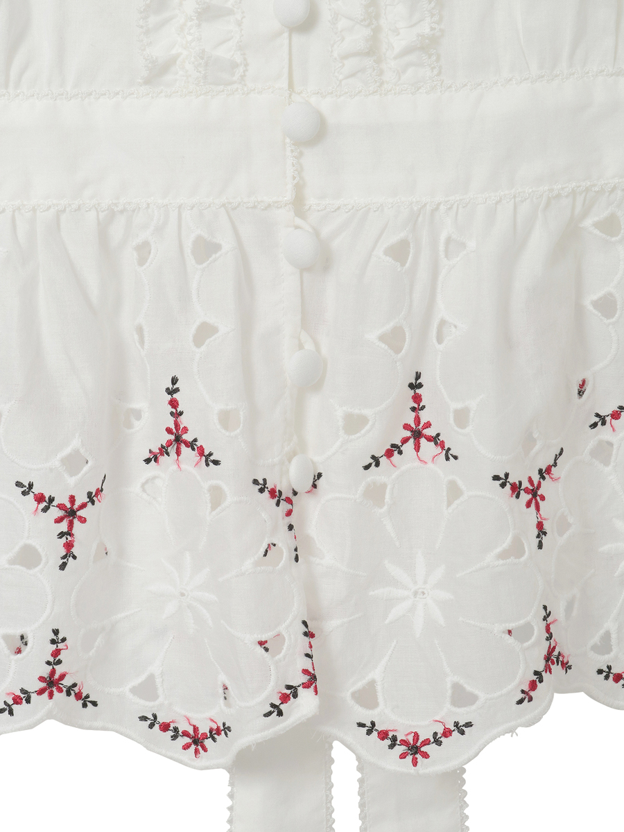 フラワーエンブレース使いブラウス 詳細画像 シロ 9