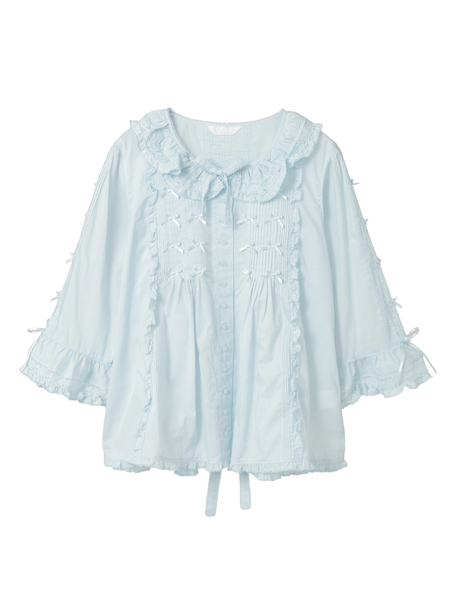 ミニリボンいっぱいローンブラウス