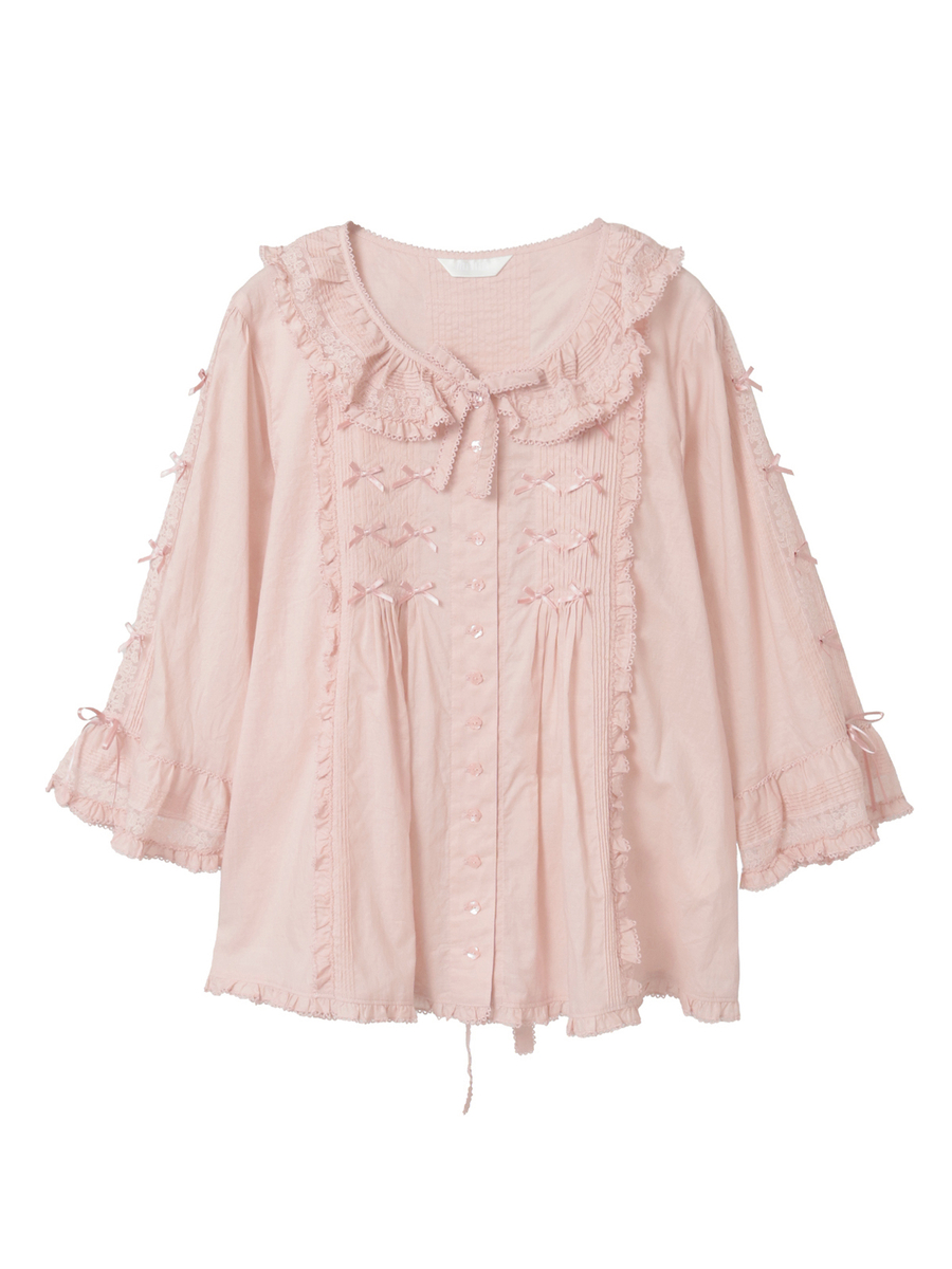 ミニリボンいっぱいローンブラウス 詳細画像 ラベンダー 1