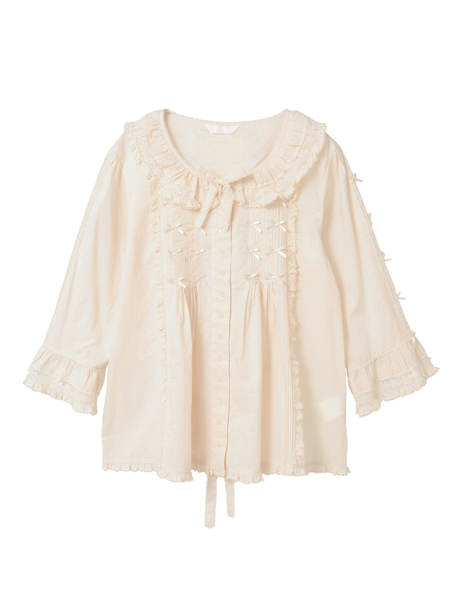 ミニリボンいっぱいローンブラウス 詳細画像 キナリ 1