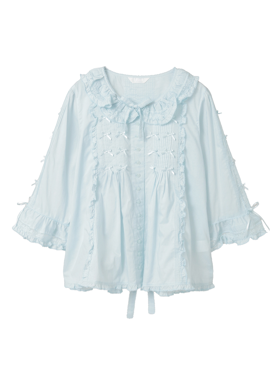 ミニリボンいっぱいローンブラウス 詳細画像 ミズイロ 1