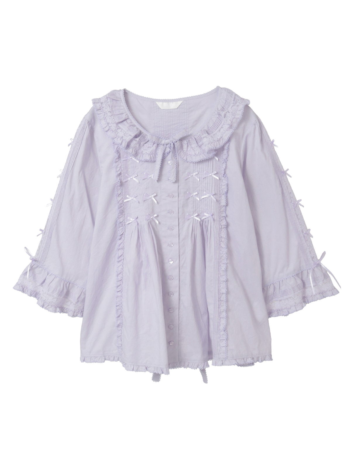 ス*ラ様 【試着のみ】ピンクハウス パープル リボン ピコルリル使い 豪華段々ス ミニリボンいっぱいローンブラウス｜ピンクハウスオフィシャル