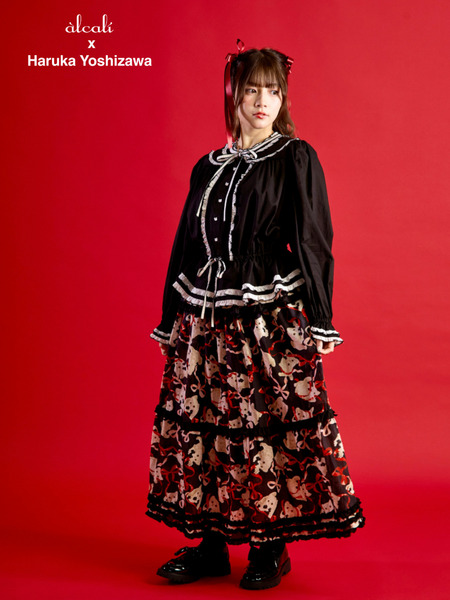 【alcali x Haruka Yoshizawa】猫耳付け襟ローンブラウス