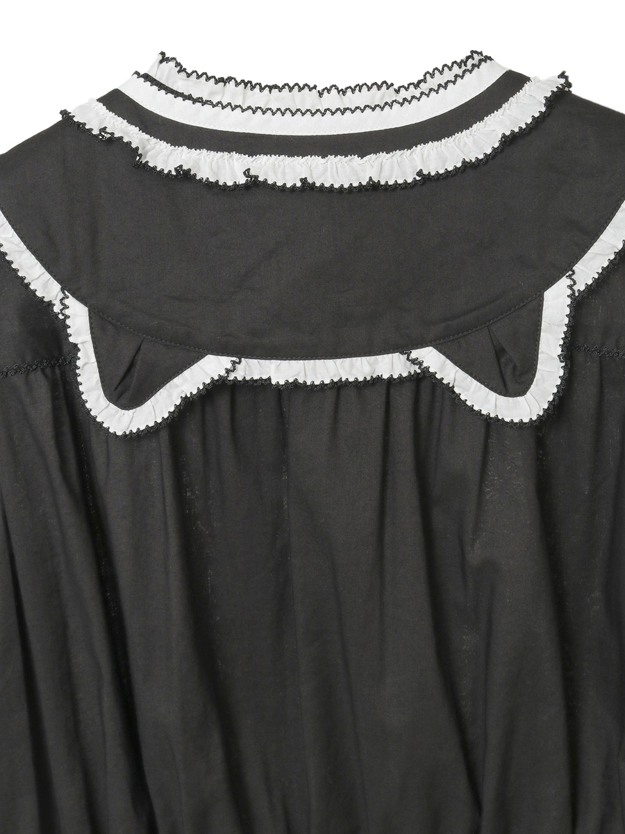 【alcali x Haruka Yoshizawa】猫耳付け襟ローンブラウス 詳細画像 オフホワイト 4