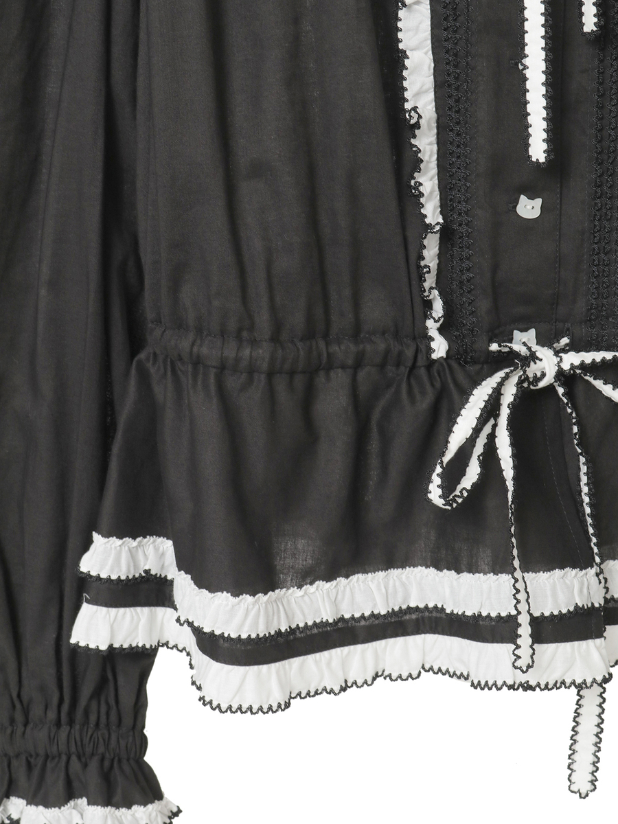 【alcali x Haruka Yoshizawa】猫耳付け襟ローンブラウス 詳細画像 オフホワイト 6