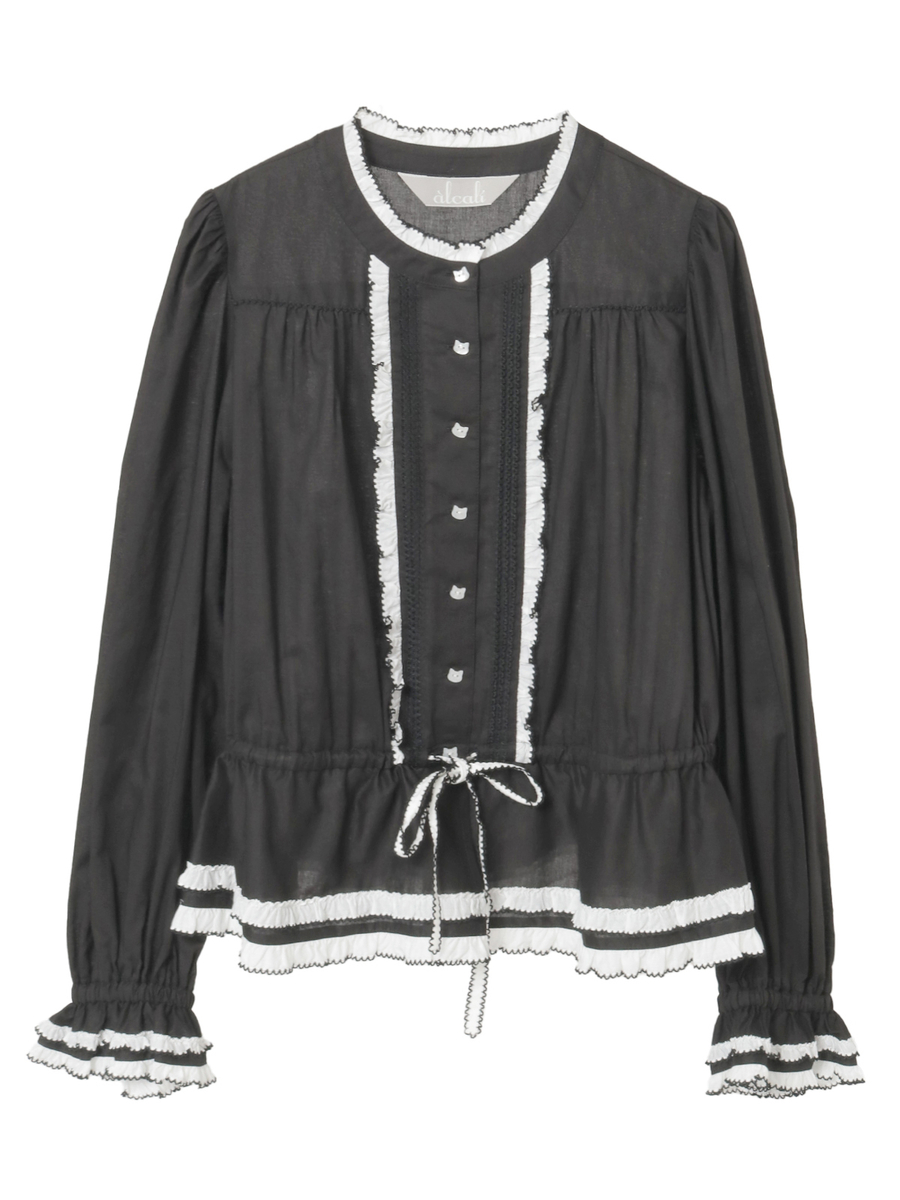 【alcali x Haruka Yoshizawa】猫耳付け襟ローンブラウス 詳細画像 オフホワイト 7