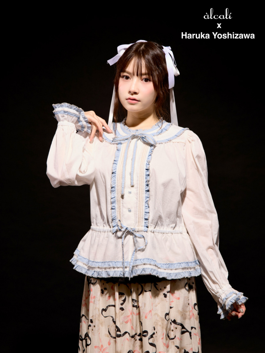 【alcali x Haruka Yoshizawa】猫耳付け襟ローンブラウス 詳細画像 オフホワイト 1
