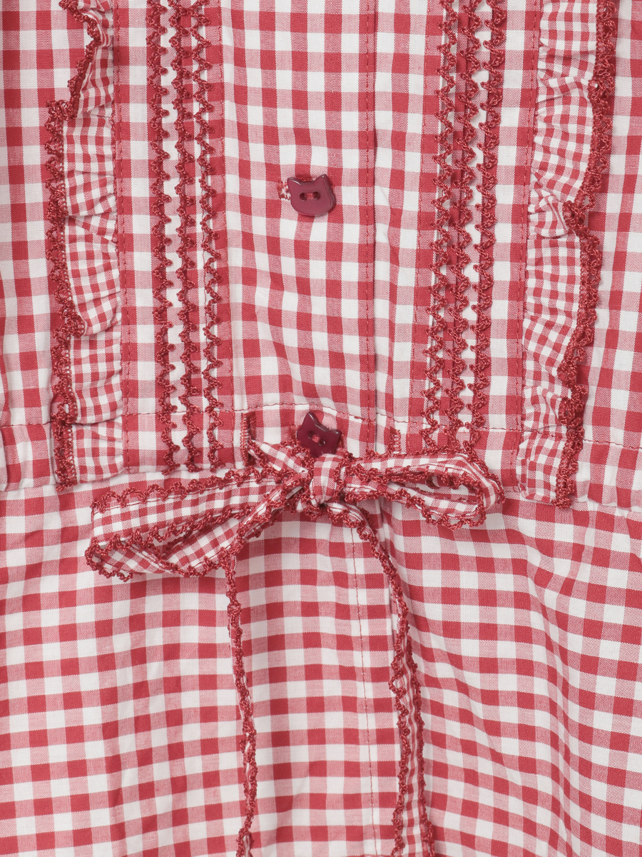 【alcali x Haruka Yoshizawa】猫耳付け襟チェックブラウス 詳細画像 レッド 7