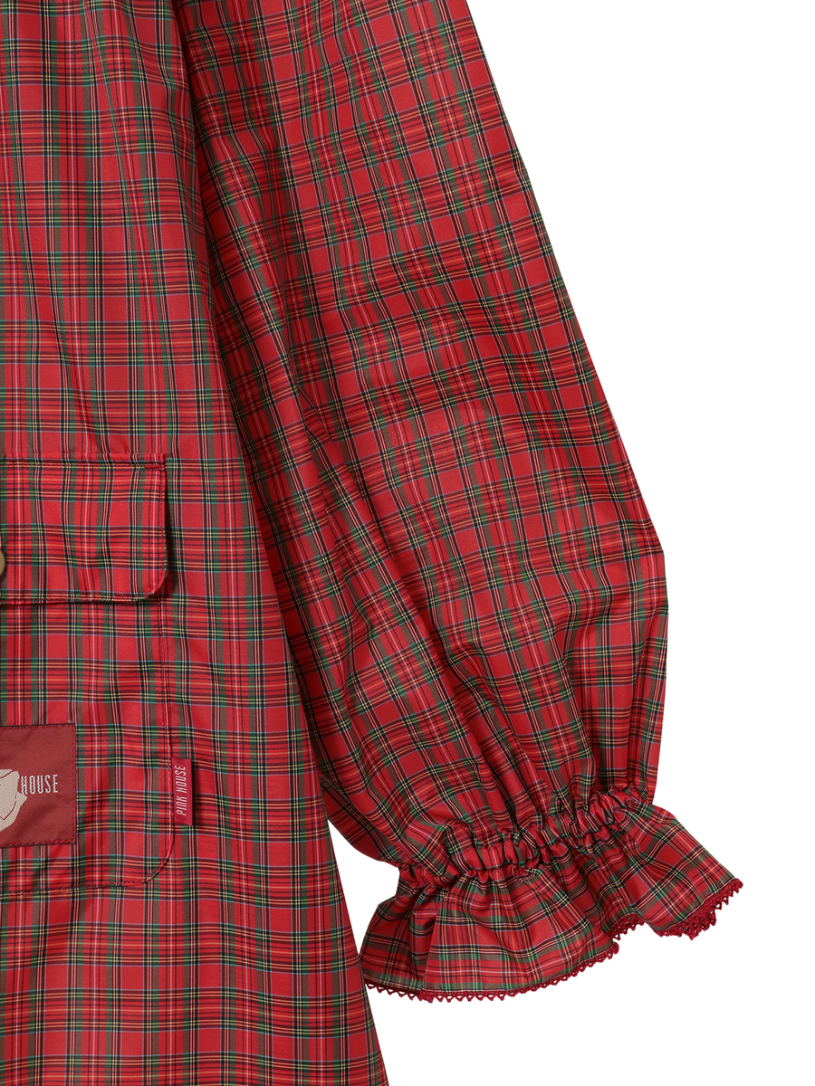 フリル使いレインコート 詳細画像 アカチェック 4