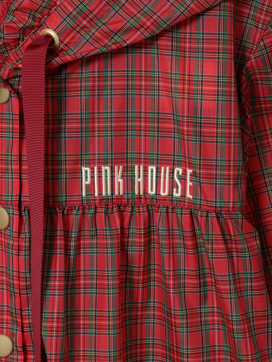 フリル使いレインコート 詳細画像 アカチェック 6