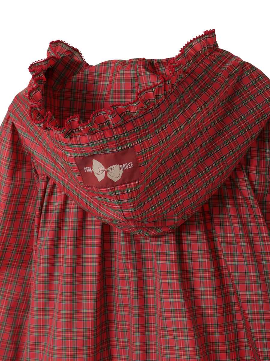 フリル使いレインコート 詳細画像 アカチェック 9