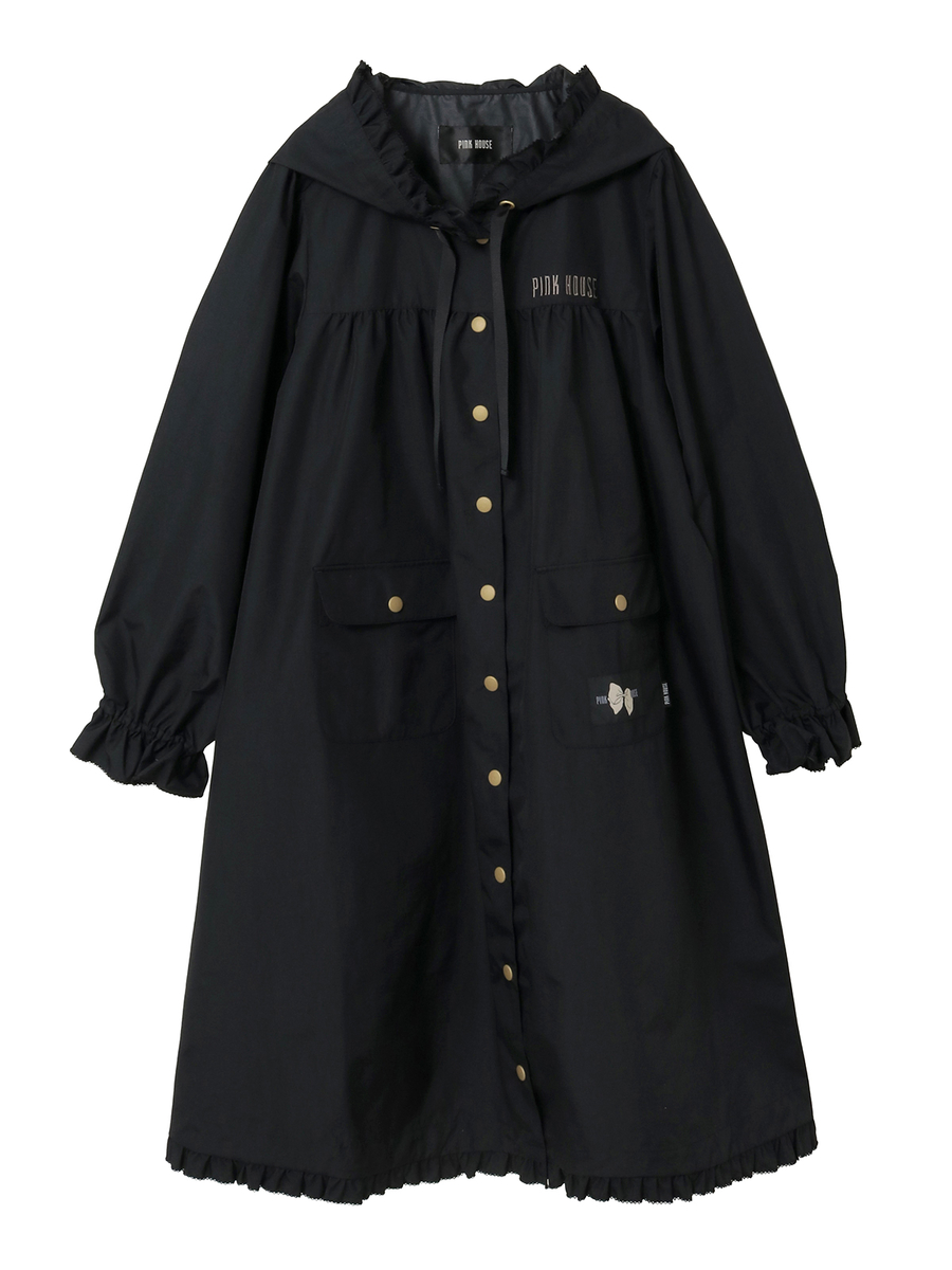 フリル使いレインコート 詳細画像 クロ 1