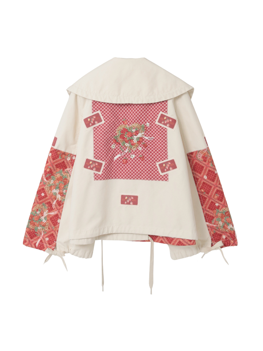 苺リースプリント使いジャケット 詳細画像 ピンク 2