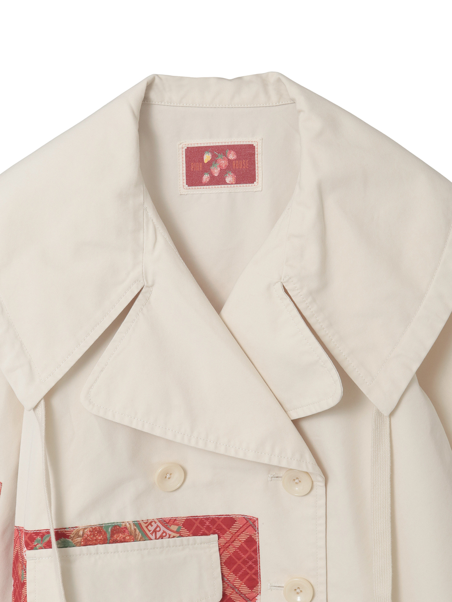 苺リースプリント使いジャケット 詳細画像 ピンク 3