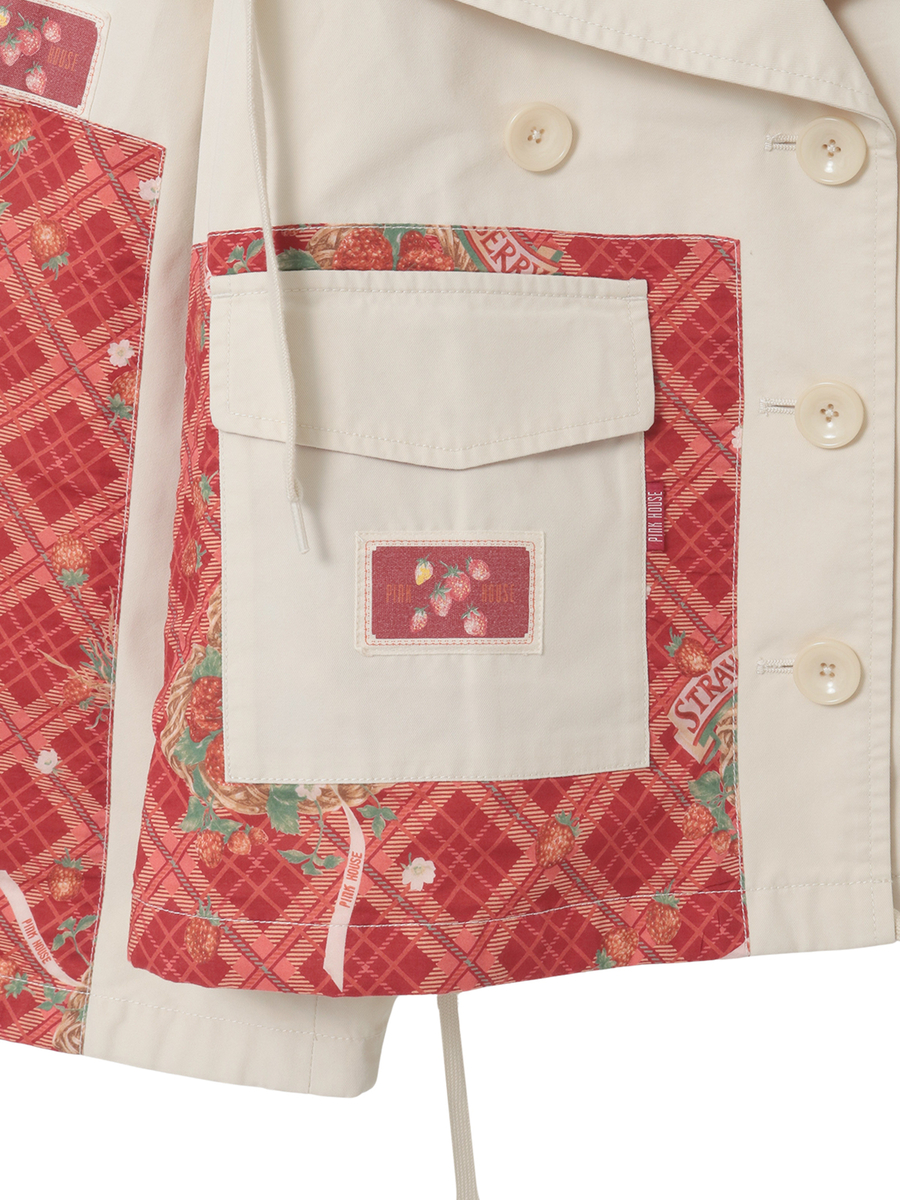 苺リースプリント使いジャケット 詳細画像 ピンク 5