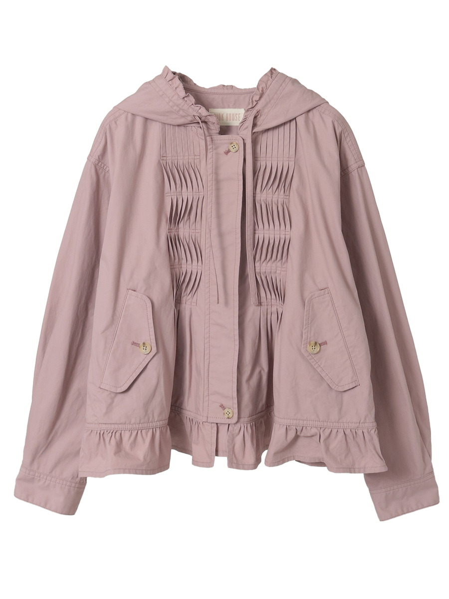フリル使いフードブルゾン 詳細画像 ピンク 1