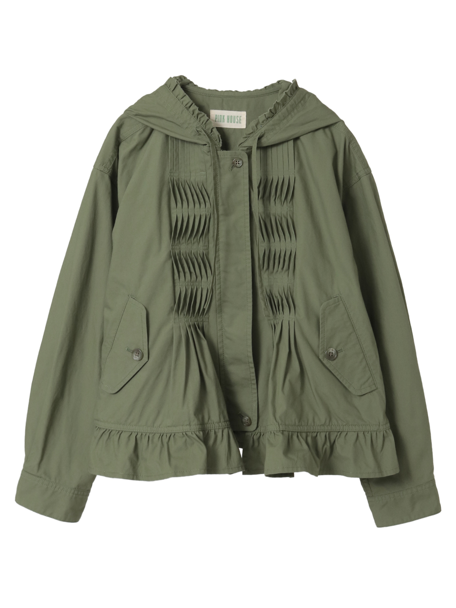 フリル使いフードブルゾン 詳細画像 カーキ 1