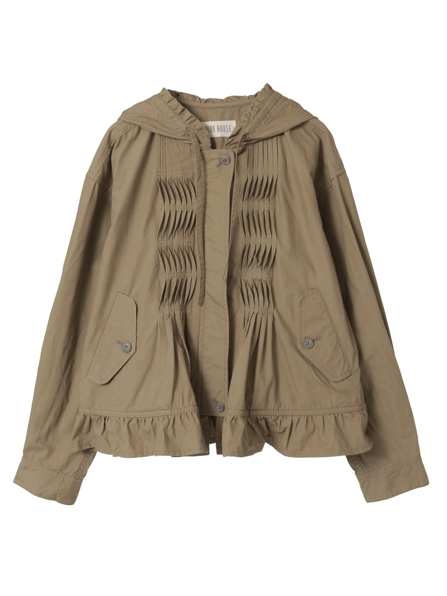 フリル使いフードブルゾン 詳細画像 ベージュ 1