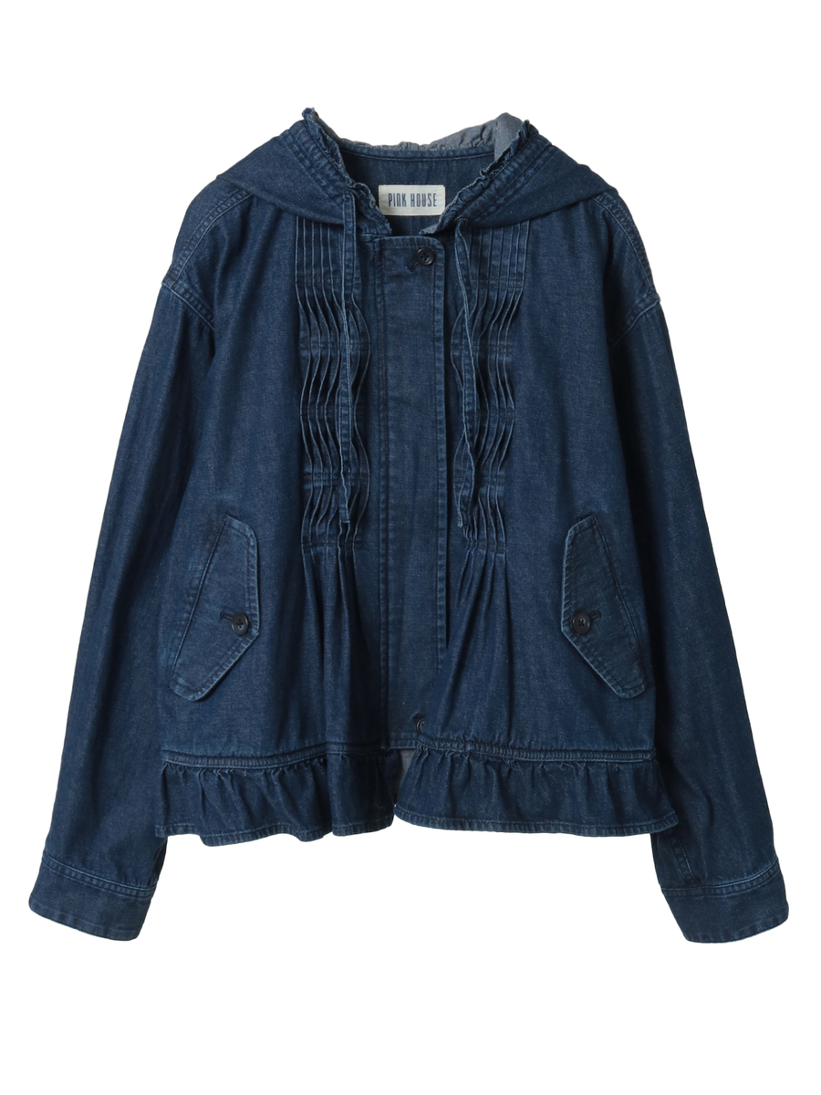 フリル使いフードブルゾン 詳細画像 インディゴ 1