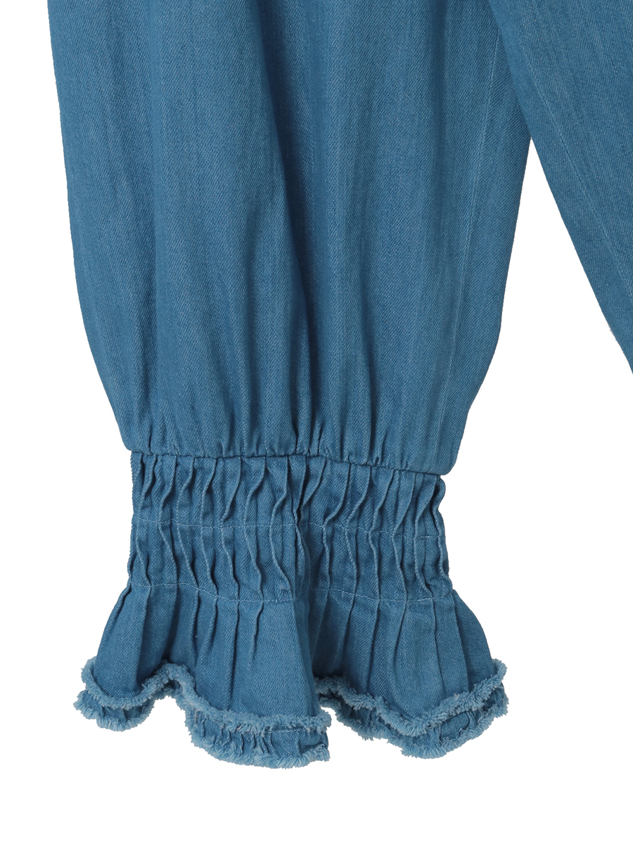 ムラ糸デニムワイドパンツ 詳細画像 ブルー 6
