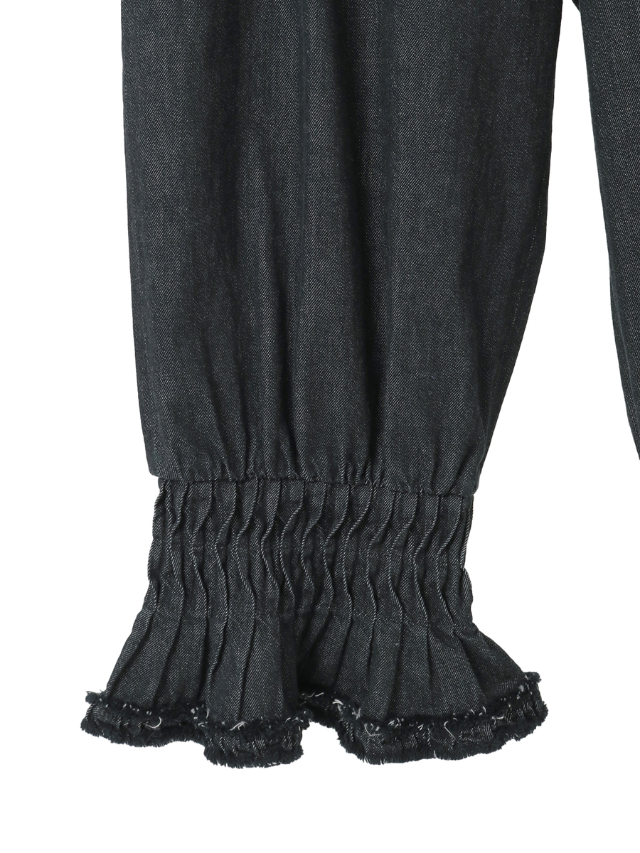 ムラ糸デニムワイドパンツ 詳細画像 ブルー 7