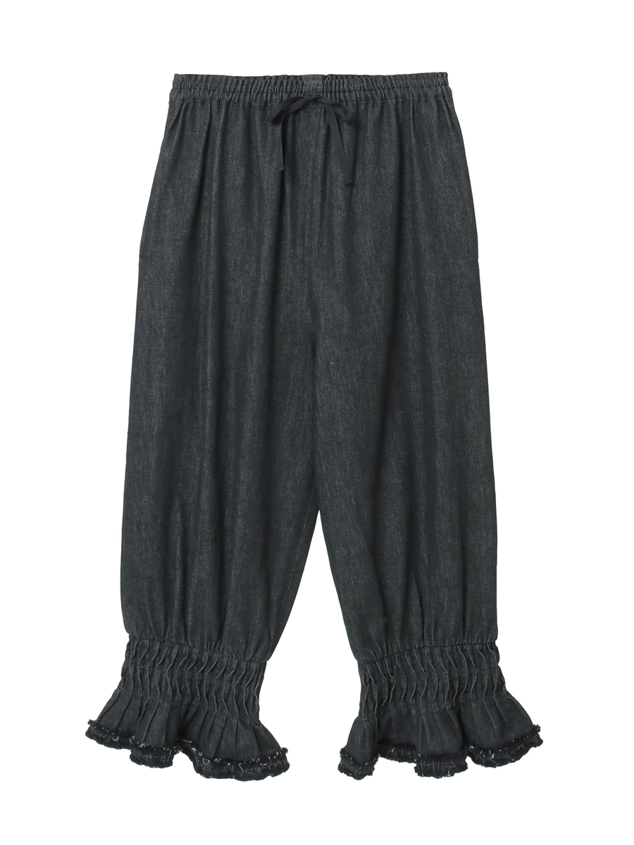 ムラ糸デニムワイドパンツ 詳細画像 クロ 1