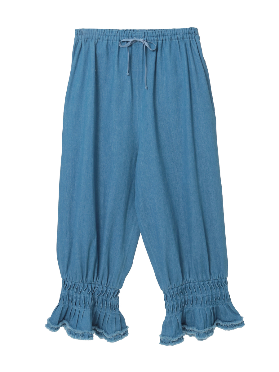 ムラ糸デニムワイドパンツ 詳細画像 ブルー 1