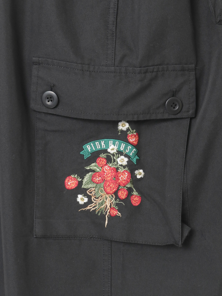 苺ブーケ刺繍カーゴパンツ 詳細画像 グリーン 10