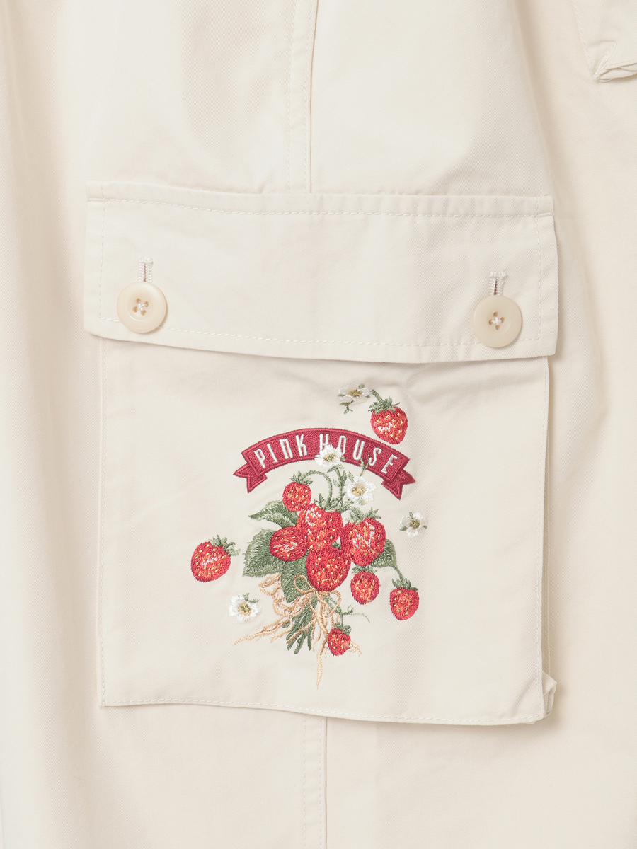 苺ブーケ刺繍カーゴパンツ 詳細画像 グリーン 12
