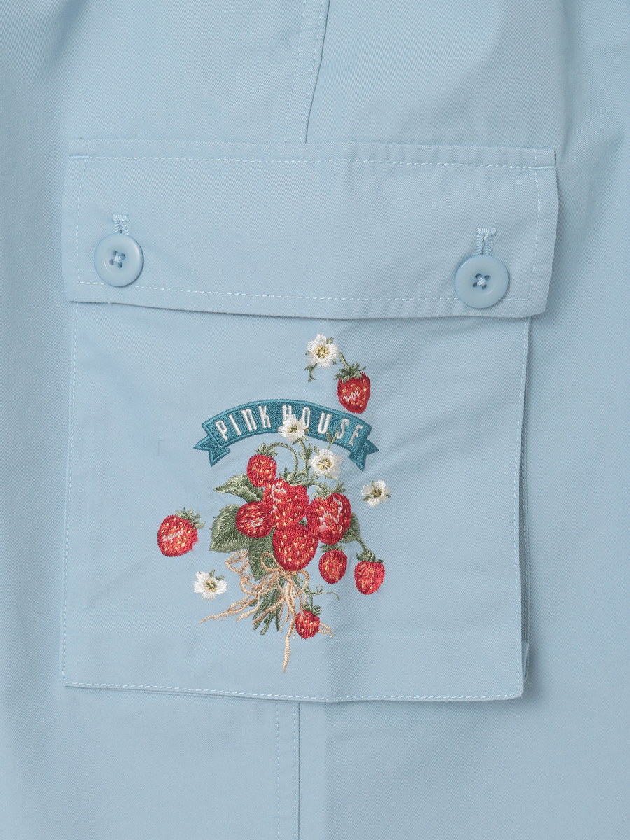 苺ブーケ刺繍カーゴパンツ 詳細画像 グリーン 14