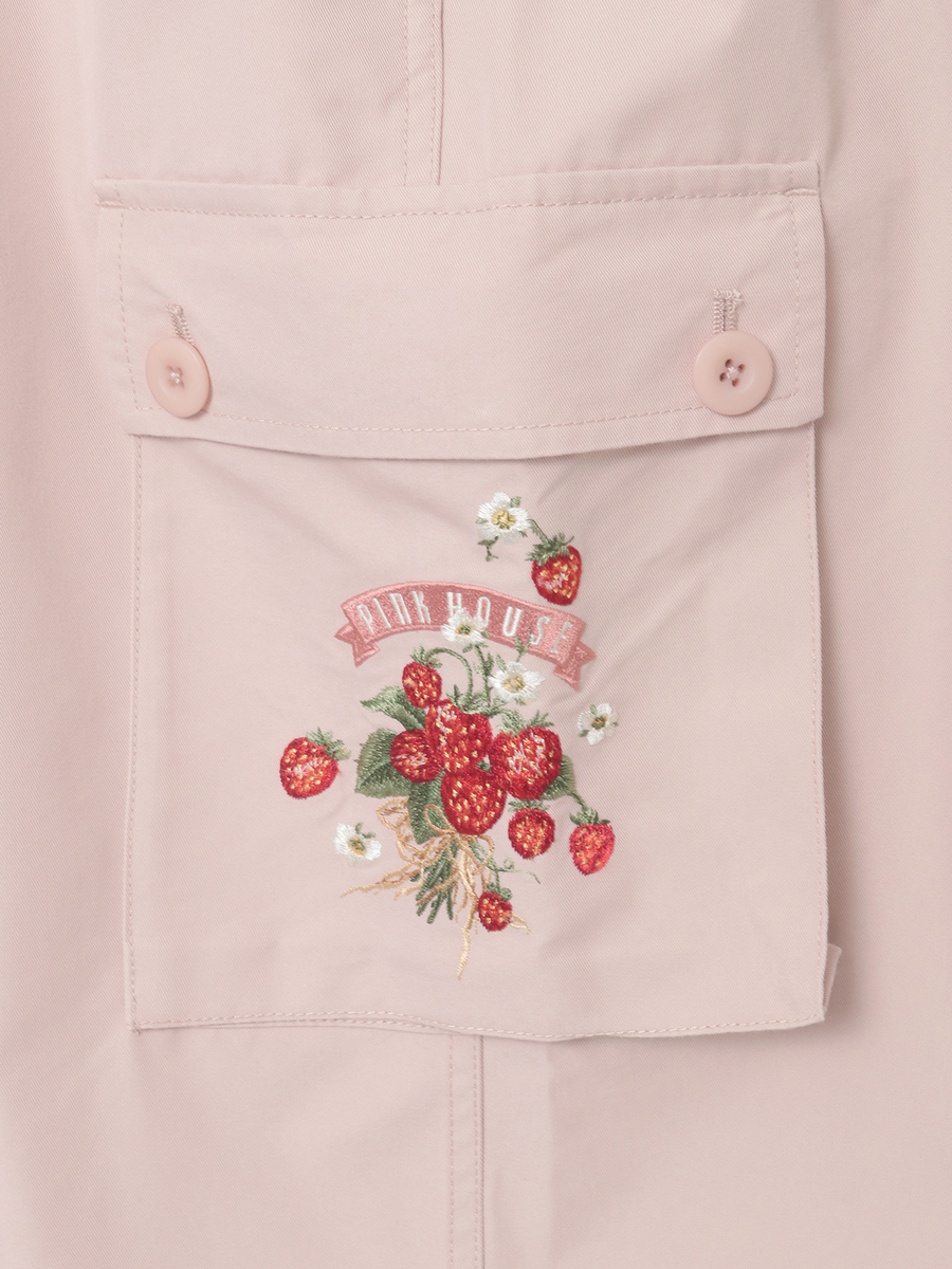 苺ブーケ刺繍カーゴパンツ 詳細画像 グリーン 8