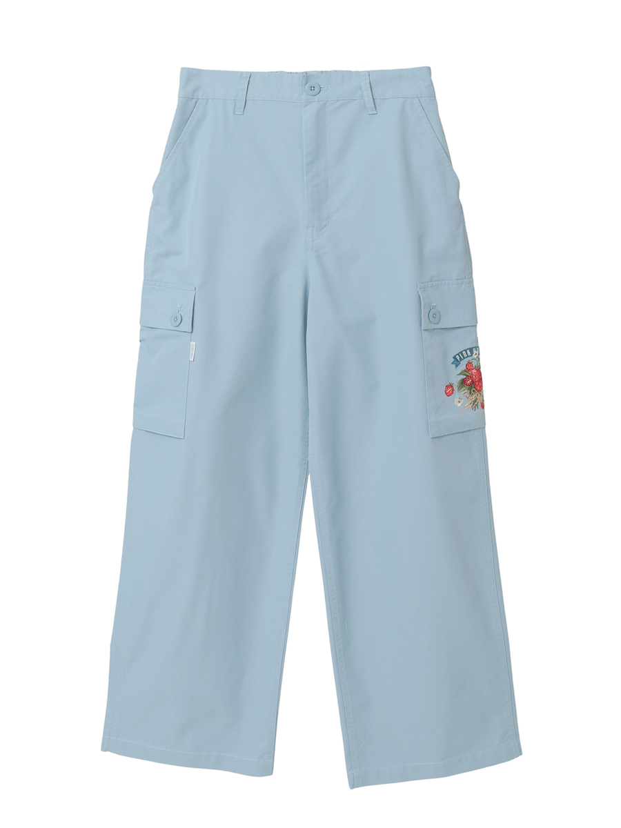 苺ブーケ刺繍カーゴパンツ 詳細画像 ブルー 1