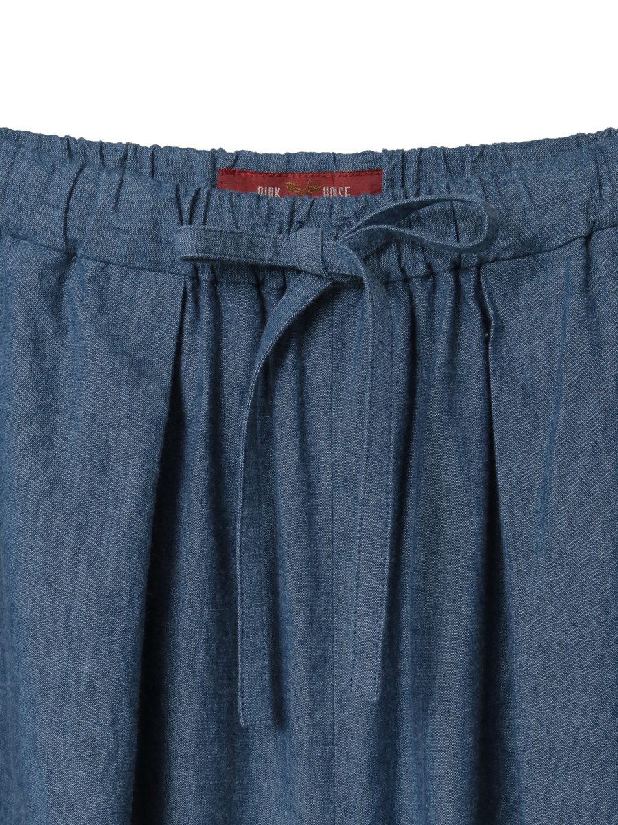 ネームワッペン使いダンガリーワイドパンツ 詳細画像 インディゴ 4