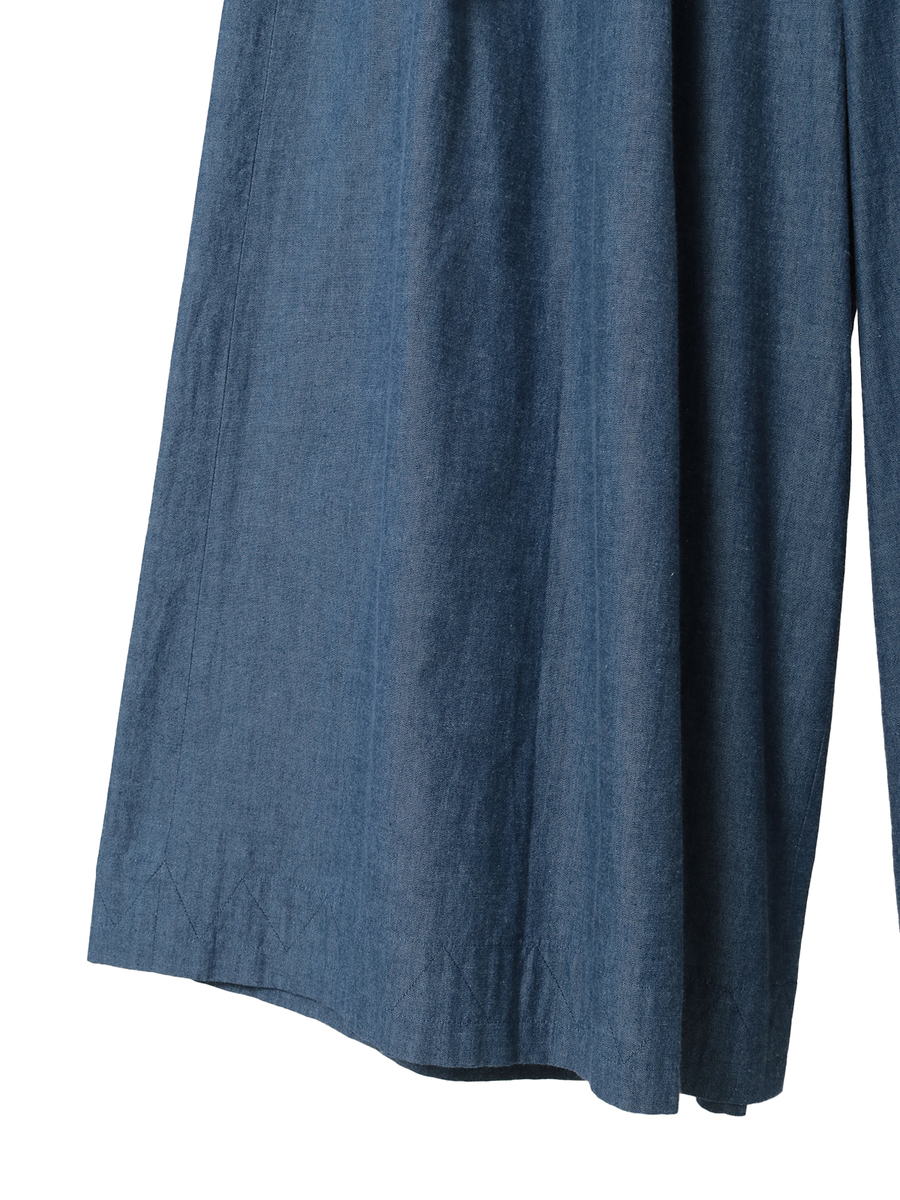 ネームワッペン使いダンガリーワイドパンツ 詳細画像 インディゴ 5