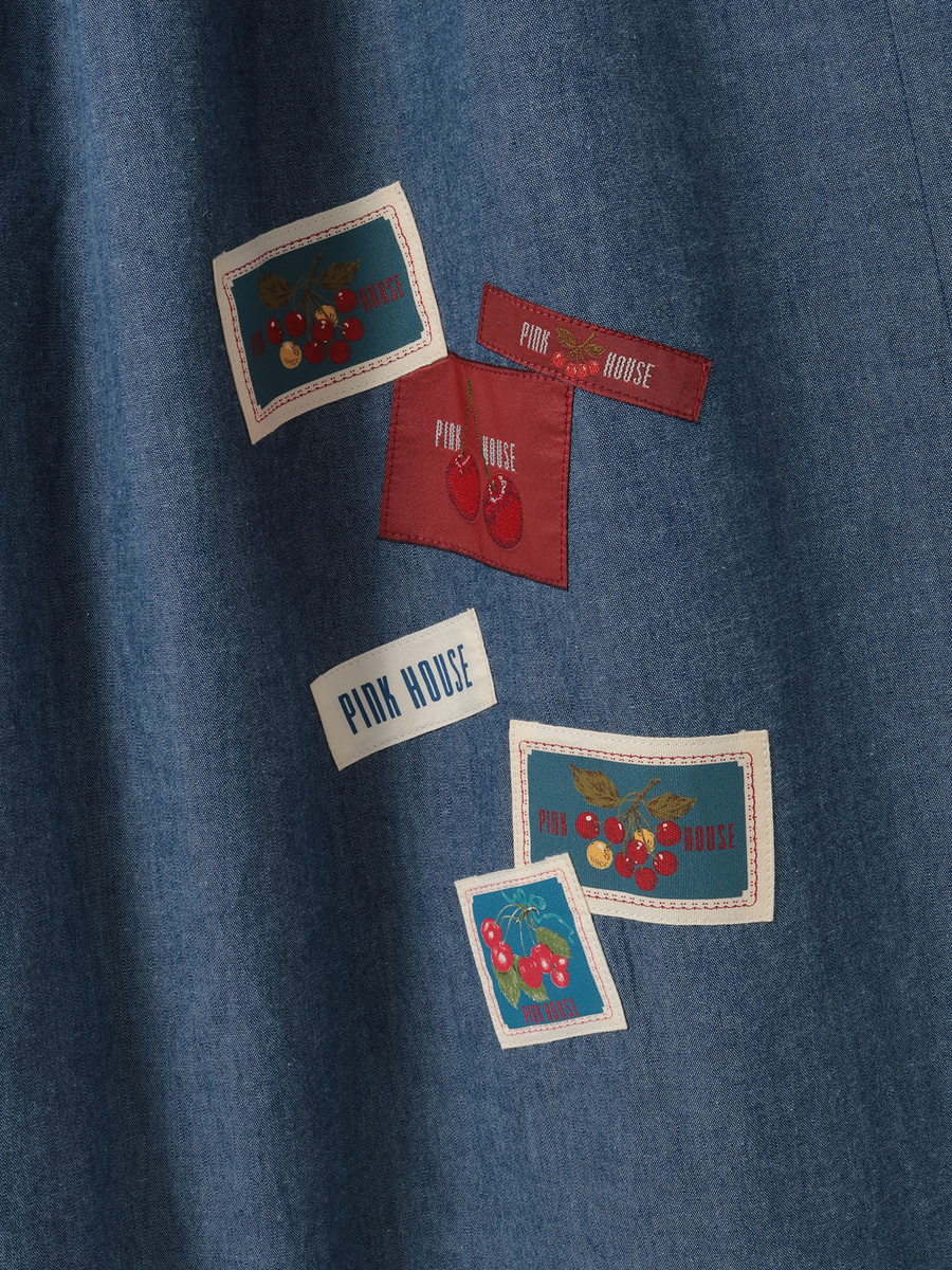 ネームワッペン使いダンガリーワイドパンツ 詳細画像 インディゴ 6