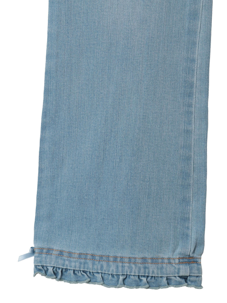 裾フリル使いストレッチデニムパンツ 詳細画像 インディゴ 6