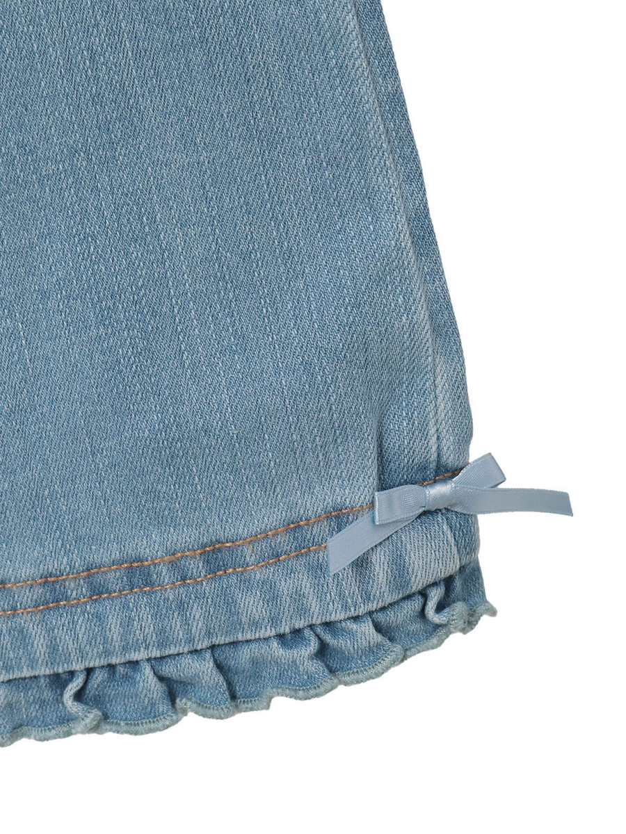 裾フリル使いストレッチデニムパンツ 詳細画像 インディゴ 7